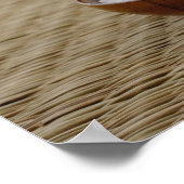 Bowl rijst met een bloem op een tatami-mat poster (Hoek)