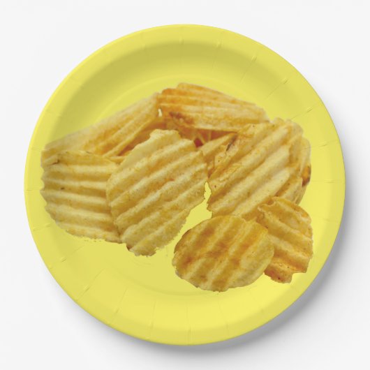 Bowl van aardappelchips Borden voor wegwerppapier Papieren Bordje (Voorkant)