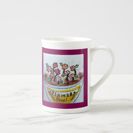 Bowl van bloemen wijn porselein kop (Rechts)