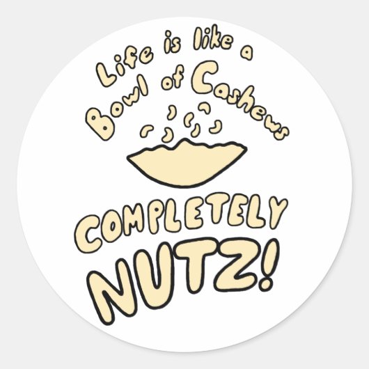 Bowl van Cashews Ronde Sticker (Voorkant)