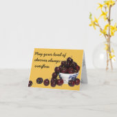 Bowl van Cherries Kaart (Gele Bloem)