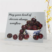 Bowl van Cherries Kaart (Gele Bloem)