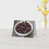 Bowl van Cherries Notecard Kaart (Gele Bloem)