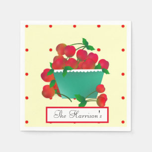 Bowl van Cherries Paper Napkins Servet