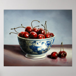 Bowl van Cherries Poster