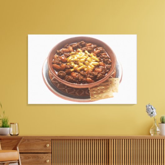 Bowl van Chili Canvas Afdruk (Insitu (Woonkamer))