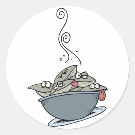 Bowl van Clams Ronde Sticker (Voorkant)