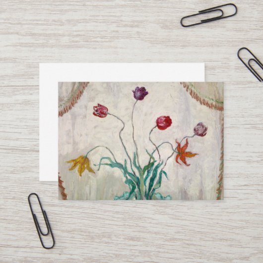 Bowl van de Tulpen van Florine Stettheimer Visitekaartje (Voorkant / Achterkant in situ)