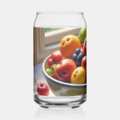 Bowl van fruit op tafel klassieke olieverfschilder blikvorm glas (Voorkant)