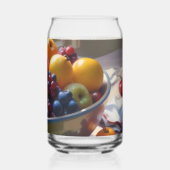 Bowl van fruit op tafel klassieke olieverfschilder blikvorm glas (Achterkant)