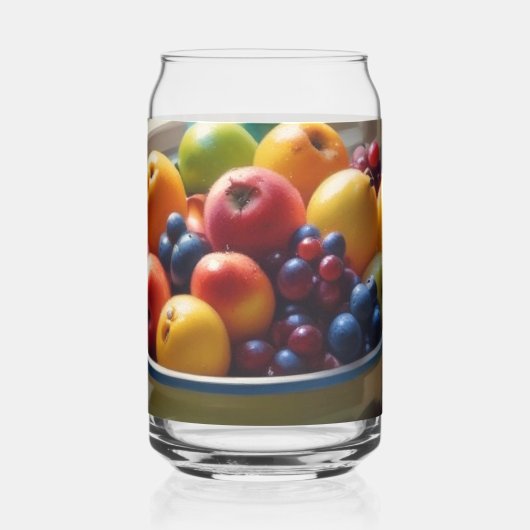 Bowl van fruit op tafel klassieke olieverfschilder blikvorm glas (Links)