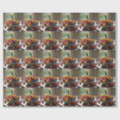 Bowl van fruit op tafel klassieke olieverfschilder cadeaupapier (Vlak)