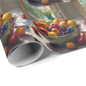 Bowl van fruit op tafel klassieke olieverfschilder cadeaupapier (Rol Hoek)