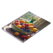 Bowl van fruit op tafel klassieke olieverfschilder notitieboek (Linkerzijde)