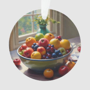 Bowl van fruit op tafel klassieke olieverfschilder ornament