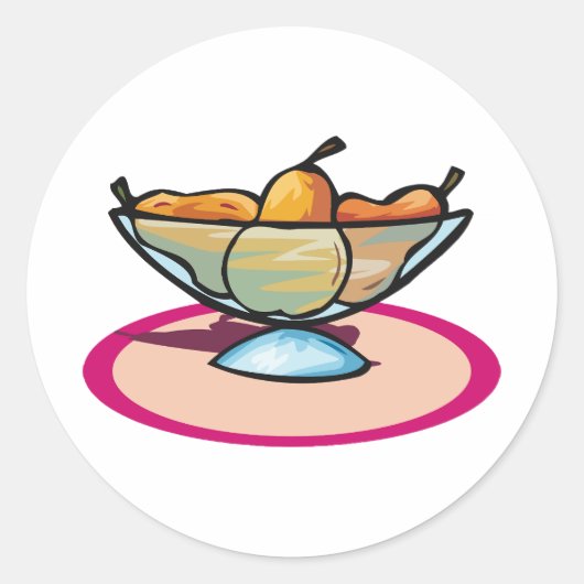 Bowl van fruit ronde sticker (Voorkant)