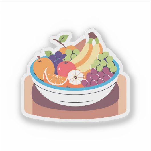 Bowl van fruit sticker (Voorkant)