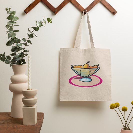 Bowl van fruit tote bag