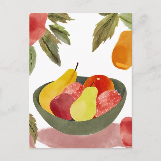 Bowl van fruit | Waterverf citrus Briefkaart (Voorkant)