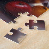 Bowl van fruit zittend op een tafel olieverfschild legpuzzel (Zijkant)