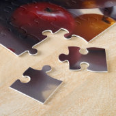 Bowl van fruit zittend op een tafel olieverfschild legpuzzel (Zijkant)