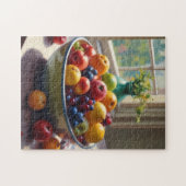 Bowl van fruit zittend op een tafel olieverfschild legpuzzel (Horizontaal)