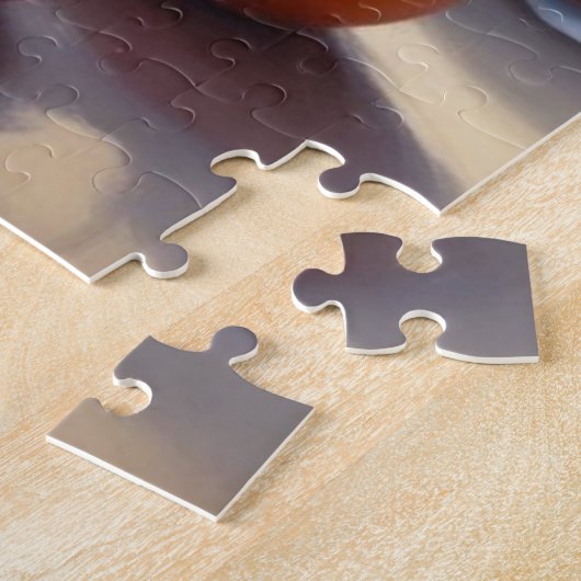 Bowl van fruit zittend op een tafel olieverfschild legpuzzel (Zijkant)