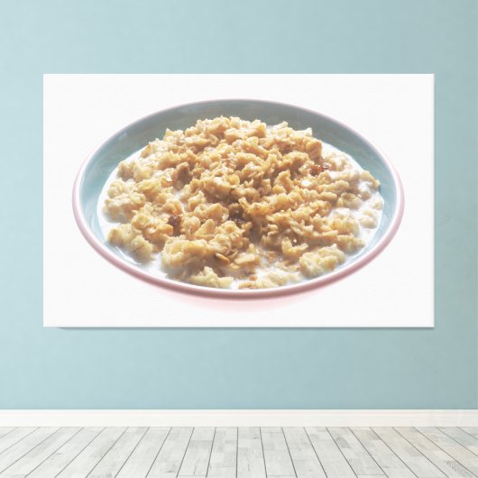 Bowl van havermout canvas afdruk (Insitu (Houten vloer))