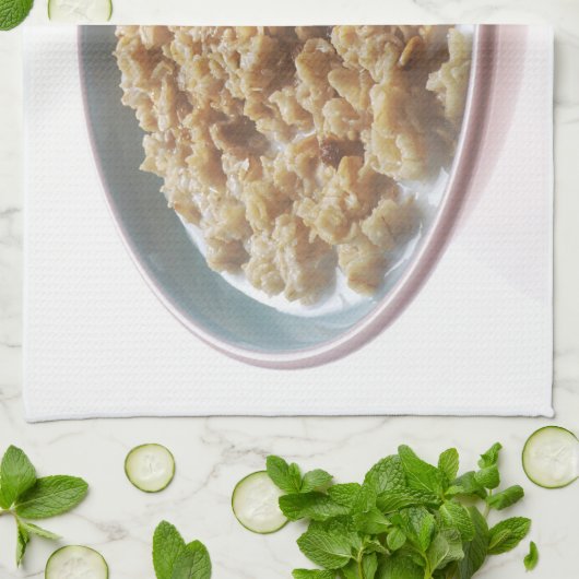 Bowl van havermout theedoek (Gevouwen)