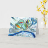 Bowl van het Wenskaart Marbles Kaart (Gele Bloem)