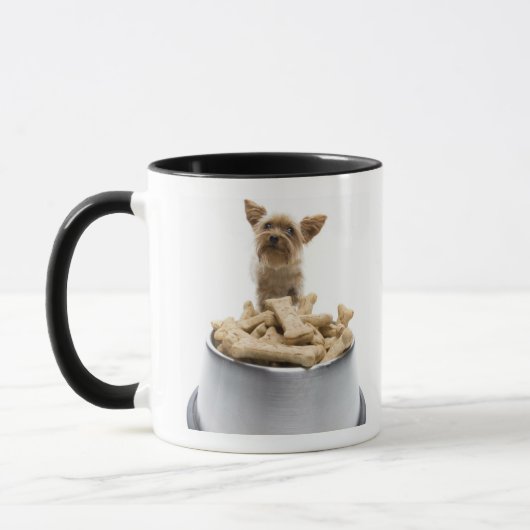 Bowl van hondenbehandelingen van Yorkshire Terrier Mok (Links)