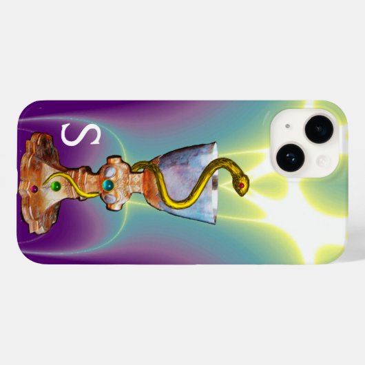 BOWL VAN HYGEIA Medicine, Pharmacy Monogram Blauwg Case-Mate iPhone Case (Achterkant (horizontaal))