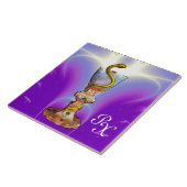 BOWL VAN HYGEIA MONOGRAM Medicine, Pharmacy Paars Tegeltje (Zijkant)