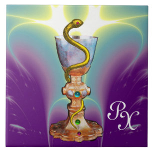 BOWL VAN HYGEIA MONOGRAM Medicine, Pharmacy Paars Tegeltje