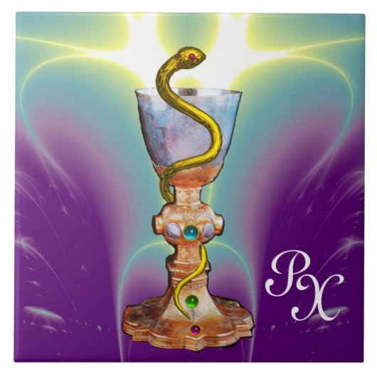 BOWL VAN HYGEIA MONOGRAM Medicine, Pharmacy Paars Tegeltje (Voorkant)