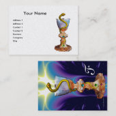 BOWL VAN HYGEIA,PHARMACY MONOGRAM.Blue White Pearl Visitekaartje (Voorkant / Achterkant)