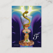 BOWL VAN HYGEIA,PHARMACY MONOGRAM.Blue White Pearl Visitekaartje (Achterkant)