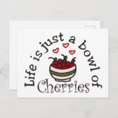 Bowl van kersen briefkaart (Voorkant / Achterkant)