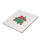 Bowl van kersen keramische tegel tegeltje (Zijkant)