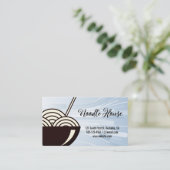 Bowl van noedels en eetstokjes | restaurant visitekaartje (Staand voorkant)