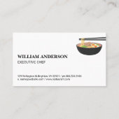 Bowl van noedels en eetstokjes | restaurant visitekaartje (Achterkant)