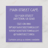 Bowl van Paars Hawaiian-voedsel van POI Taro Root  Vierkante Visitekaartje (Achterkant)