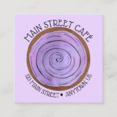 Bowl van Paars Hawaiian-voedsel van POI Taro Root  Vierkante Visitekaartje (Voorkant)