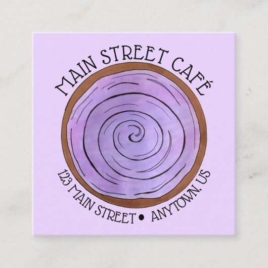 Bowl van Paars Hawaiian-voedsel van POI Taro Root  Vierkante Visitekaartje (Voorkant)