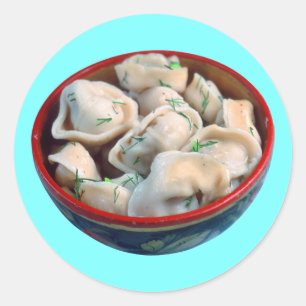 Bowl van Pelmeni Ronde Sticker