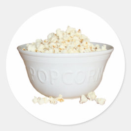 Bowl van Popcorn Ronde Sticker