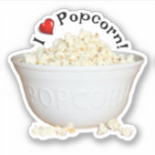 Bowl van Popcorn Sticker (Voorkant)