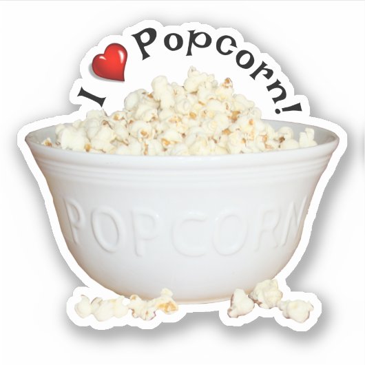 Bowl van Popcorn Sticker (Voorkant)