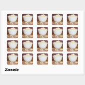 Bowl van Popcorn Vierkante Sticker (Vel)