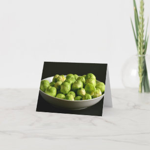 Bowl van Raw Brussels Sprouts Feestdagen Kaart
